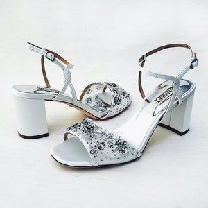 Badgley Mischka Blaine White Beaded Bridal Shoes 7.5M  NWT